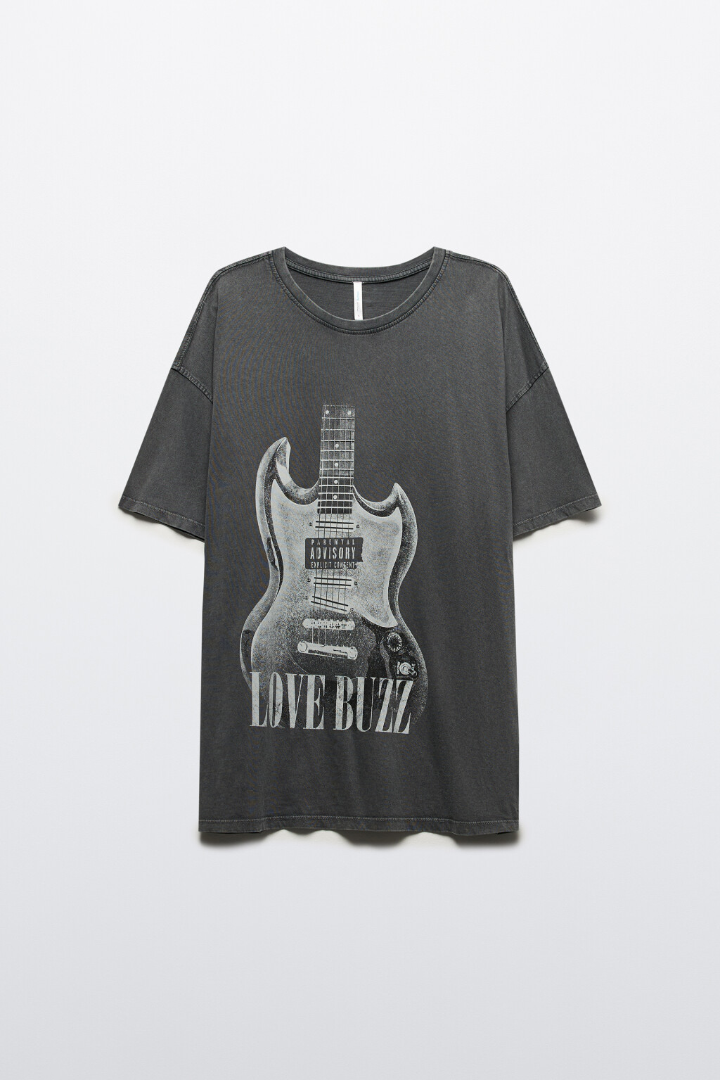 Футболка удлиненная с принтом в стиле гранж - цвет серый - 10