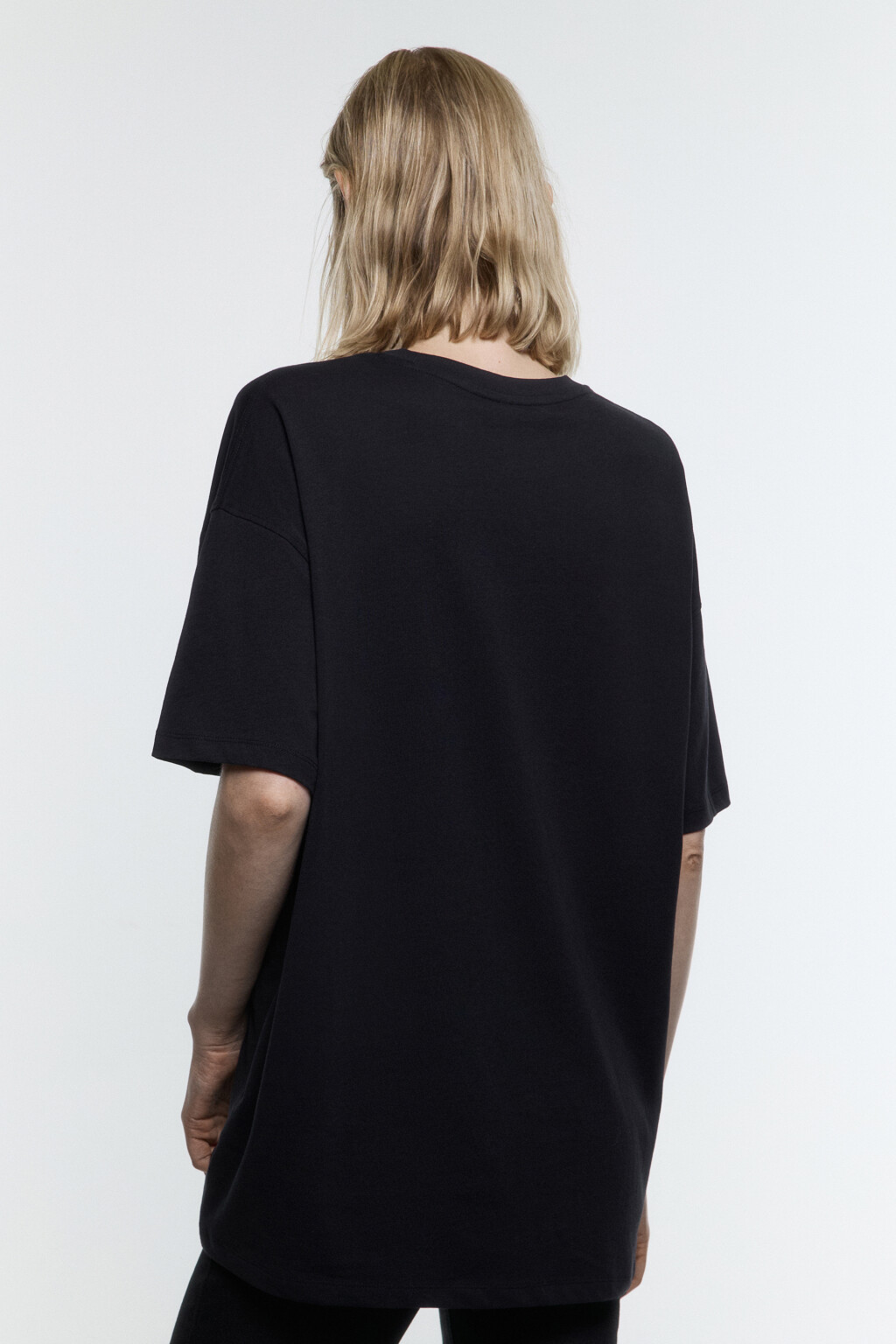 Футболка удлиненная с принтом в стиле гранж - цвет черный - 4