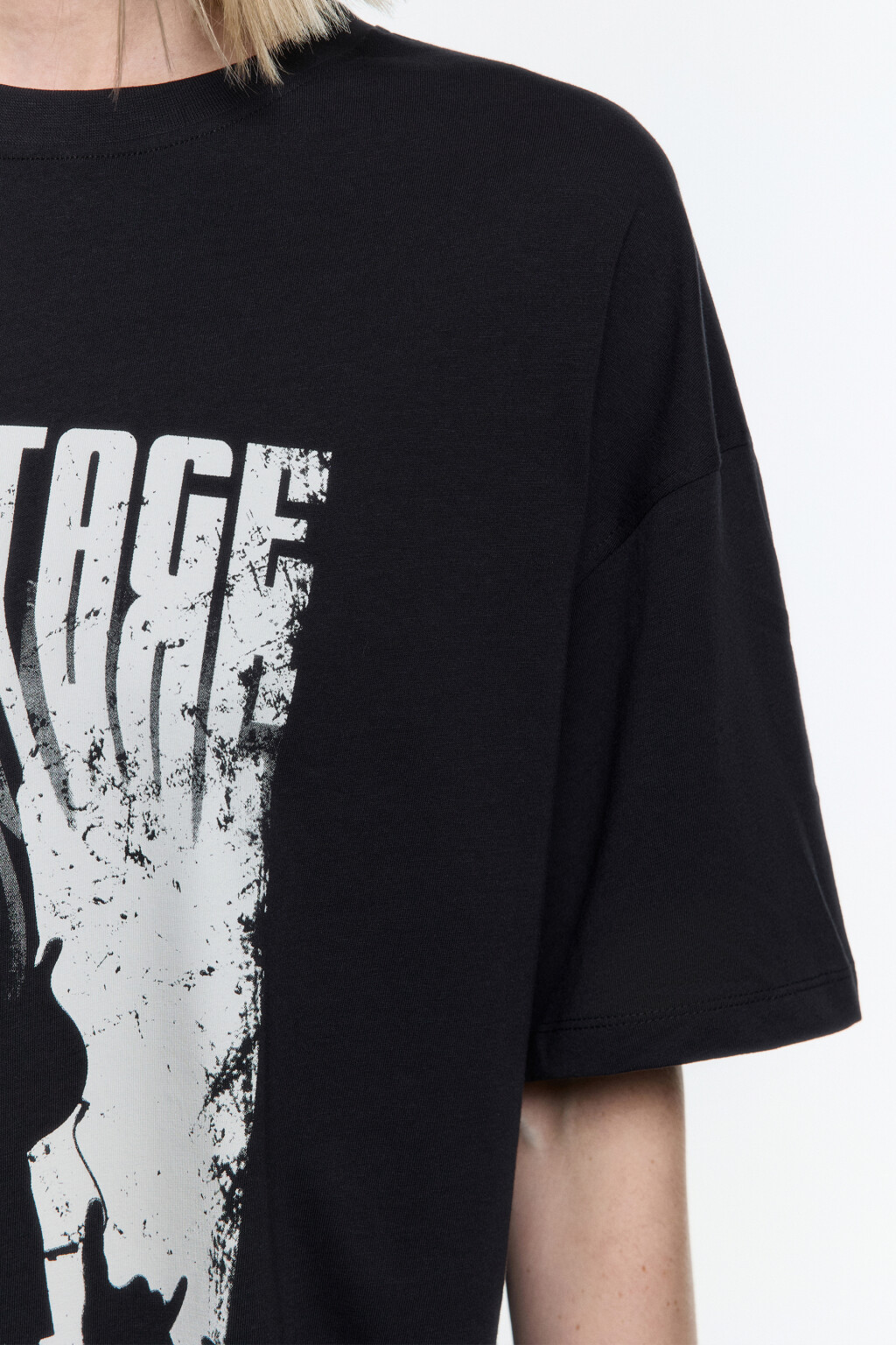 Футболка удлиненная с принтом в стиле гранж - цвет черный - 7