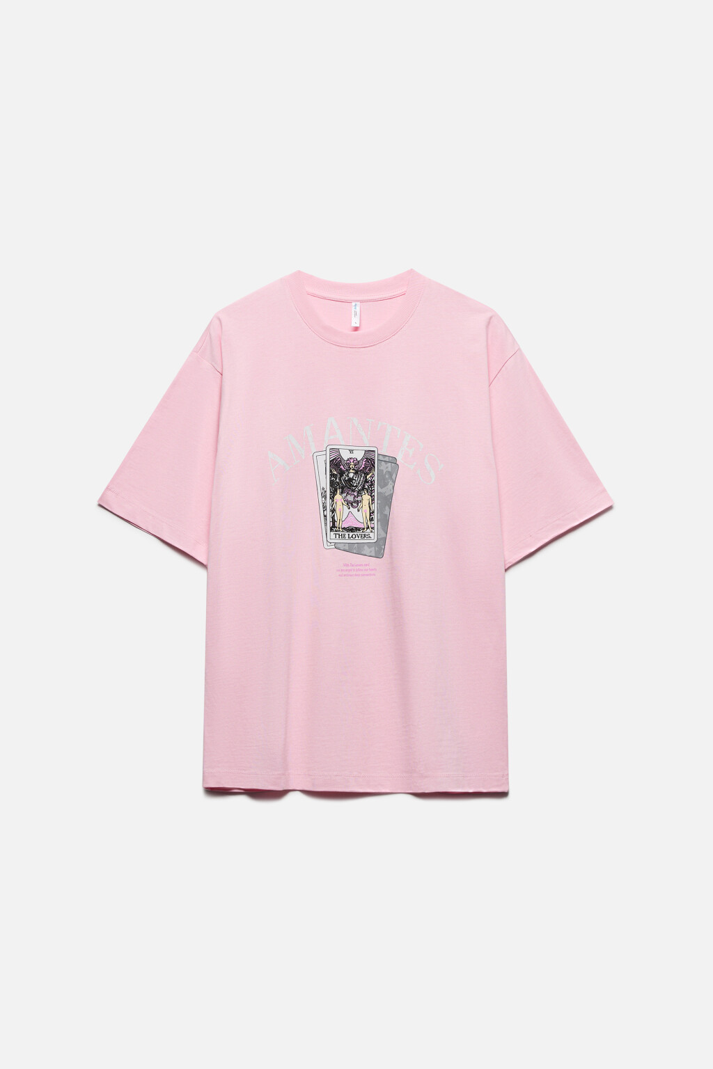 Футболка хлопковая с принтом в стиле таро - цвет розовый - 8