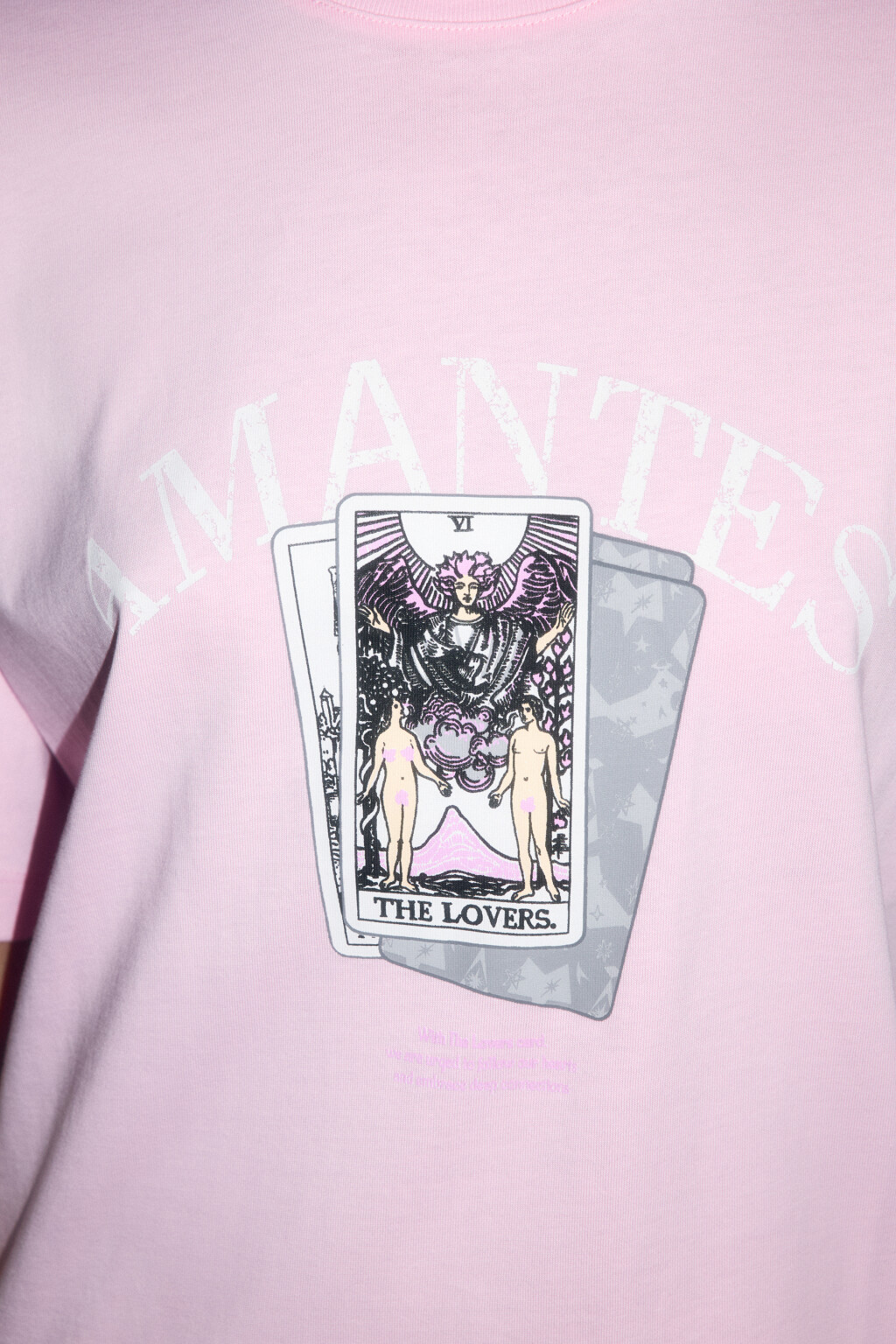 Футболка хлопковая с принтом в стиле таро - цвет розовый - 6