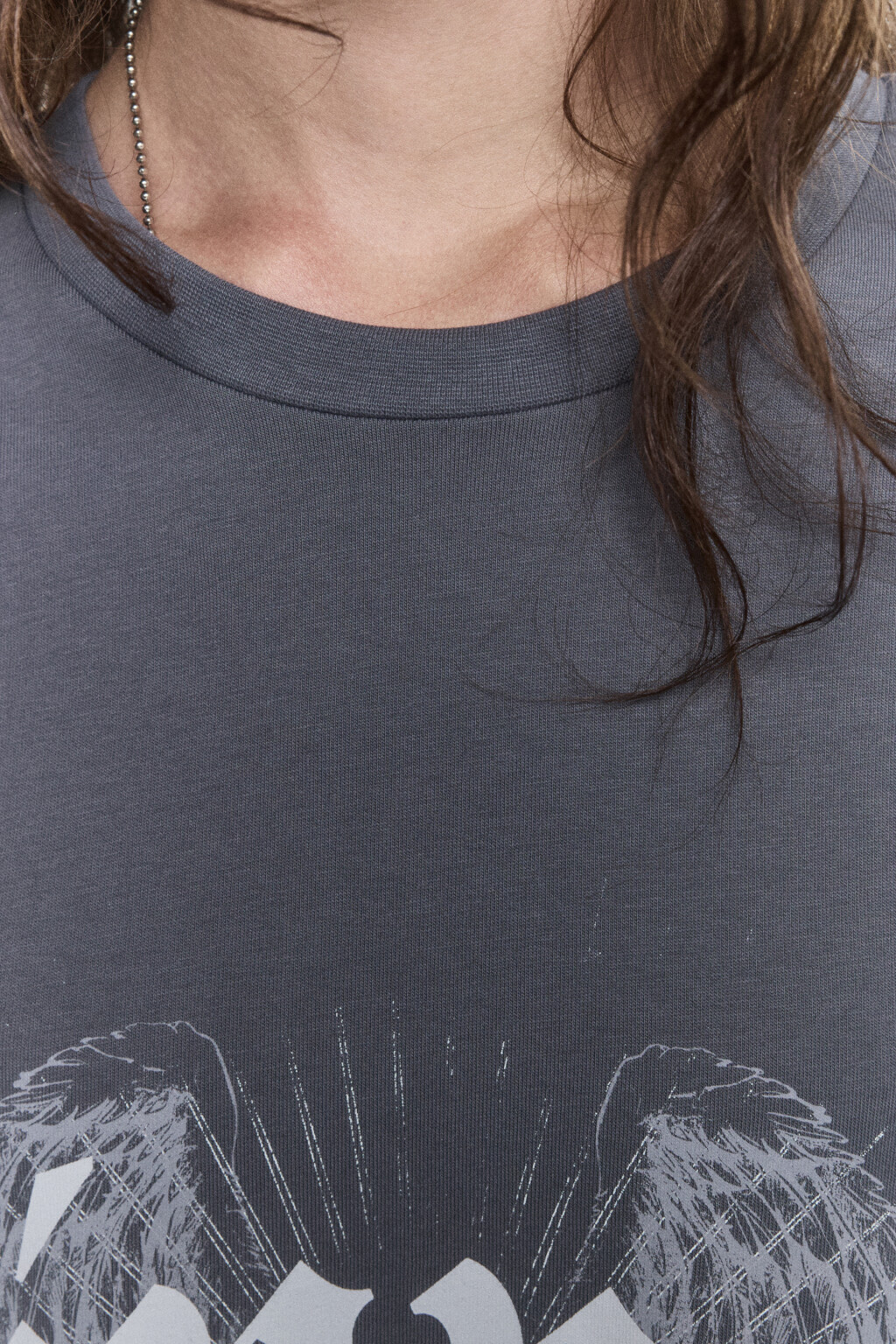 Футболка хлопковая с принтом в стиле гранж - цвет серый - 6