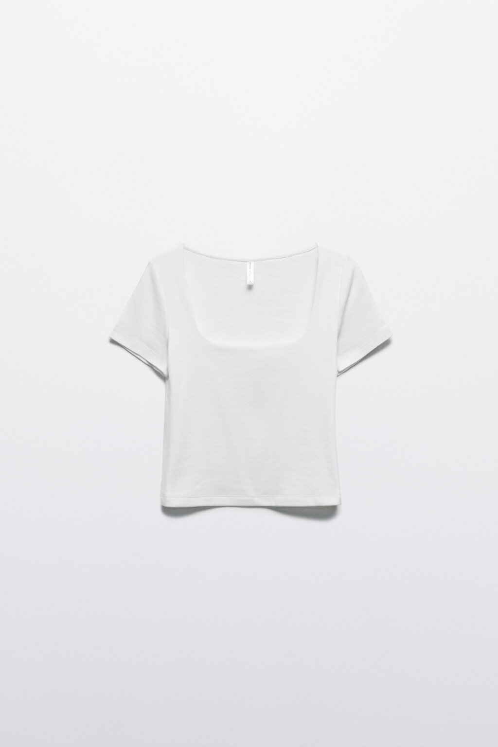 Футболка-топ облегающая с вырезом-каре - цвет белый - 8