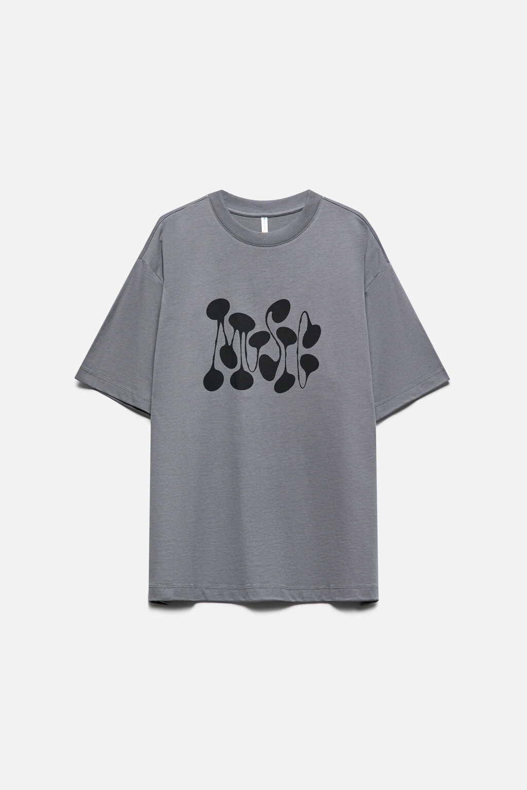 Футболка прямая хлопковая с принтом - цвет серый - 8