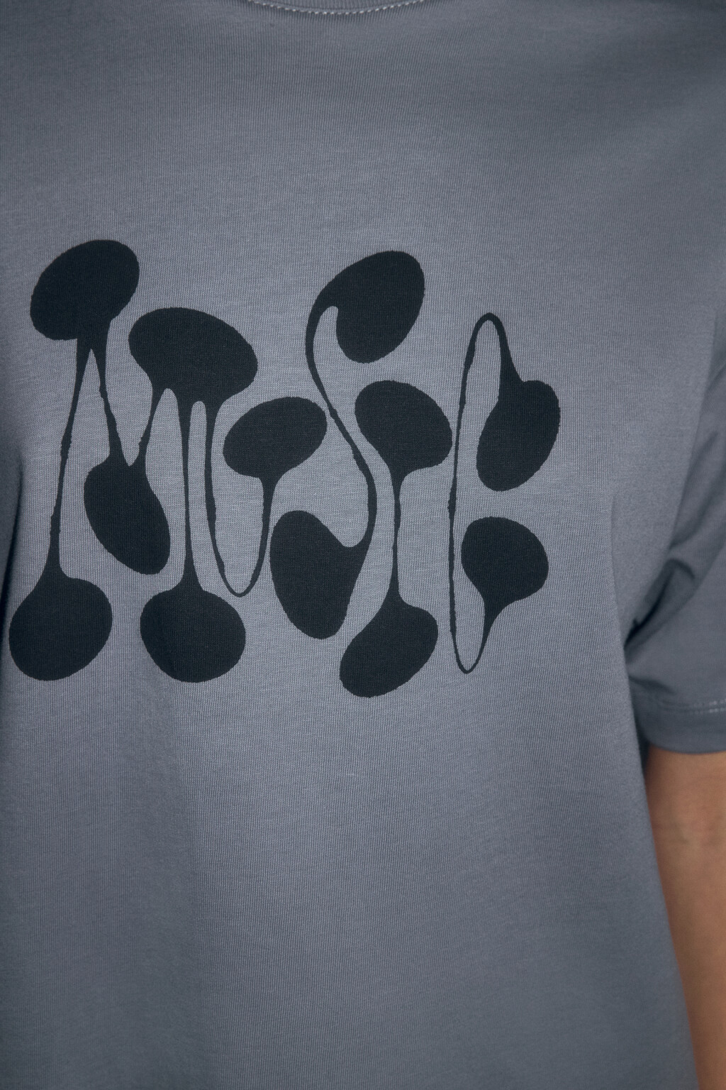 Футболка прямая хлопковая с принтом - цвет серый - 7