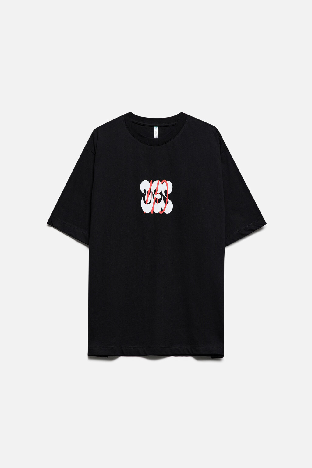 Футболка прямая хлопковая с принтом - цвет черный - 8