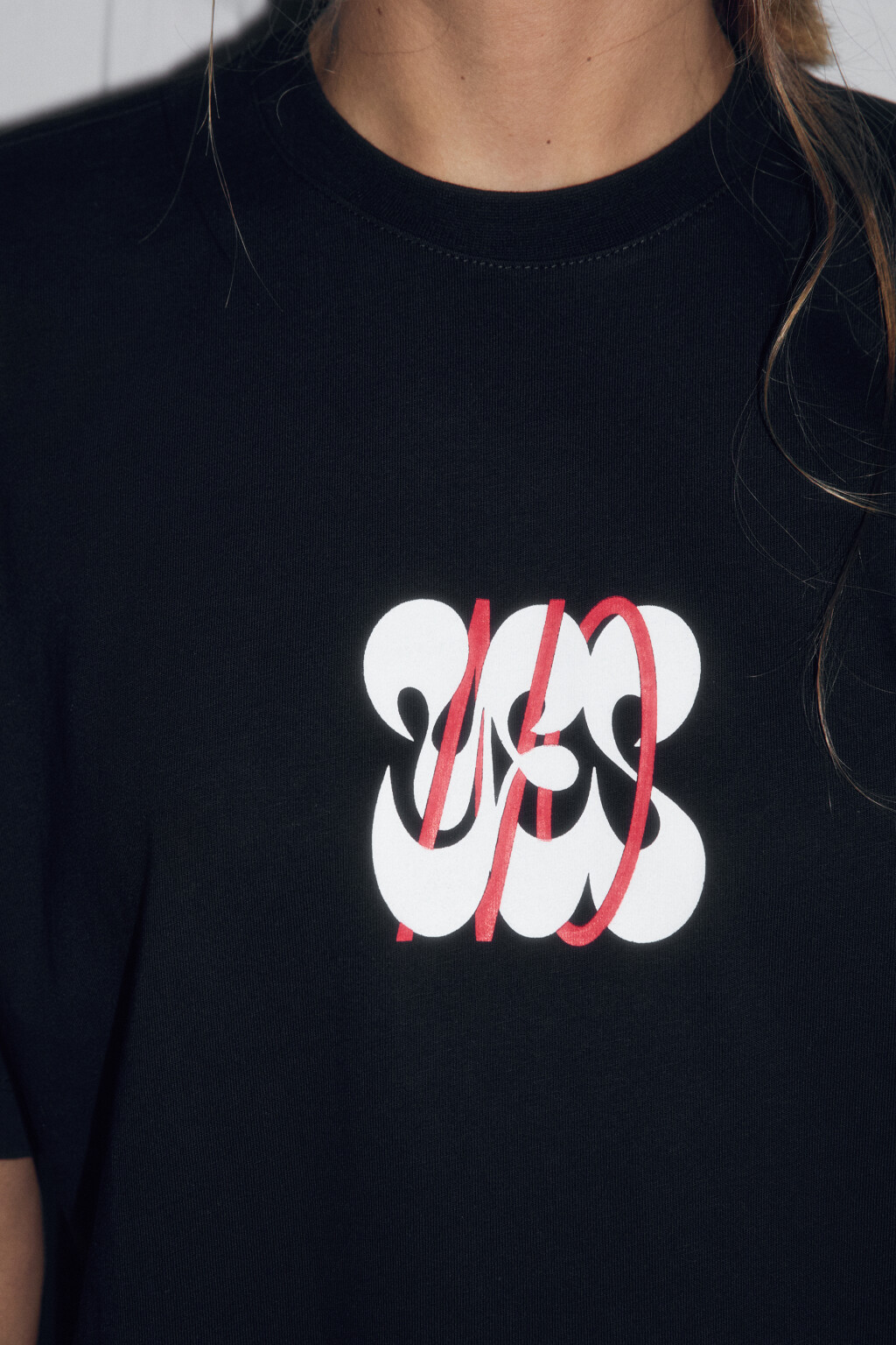 Футболка прямая хлопковая с принтом - цвет черный - 6