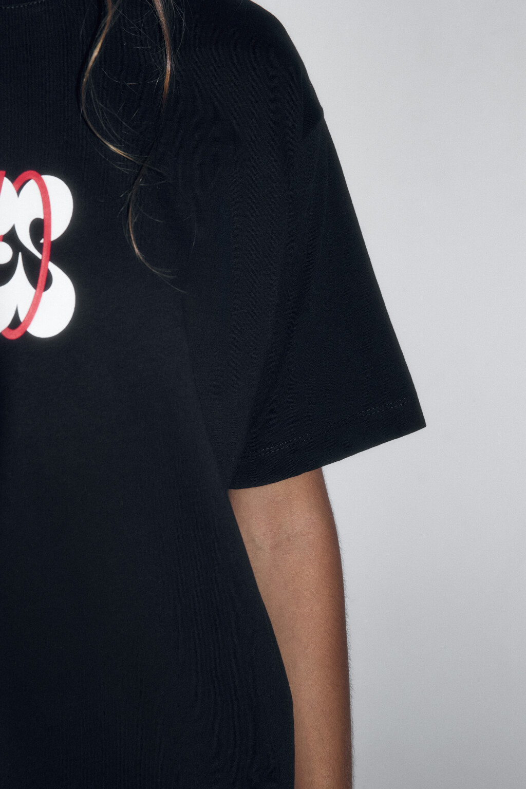 Футболка прямая хлопковая с принтом - цвет черный - 7