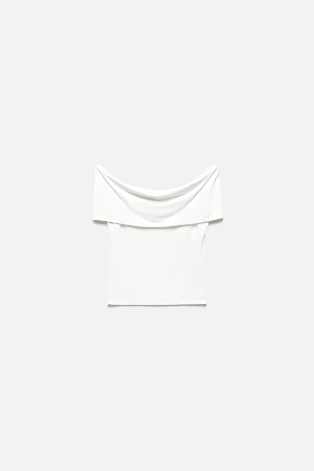 Блузка-топ облегающая с открытыми плечами - цвет белый - 8
