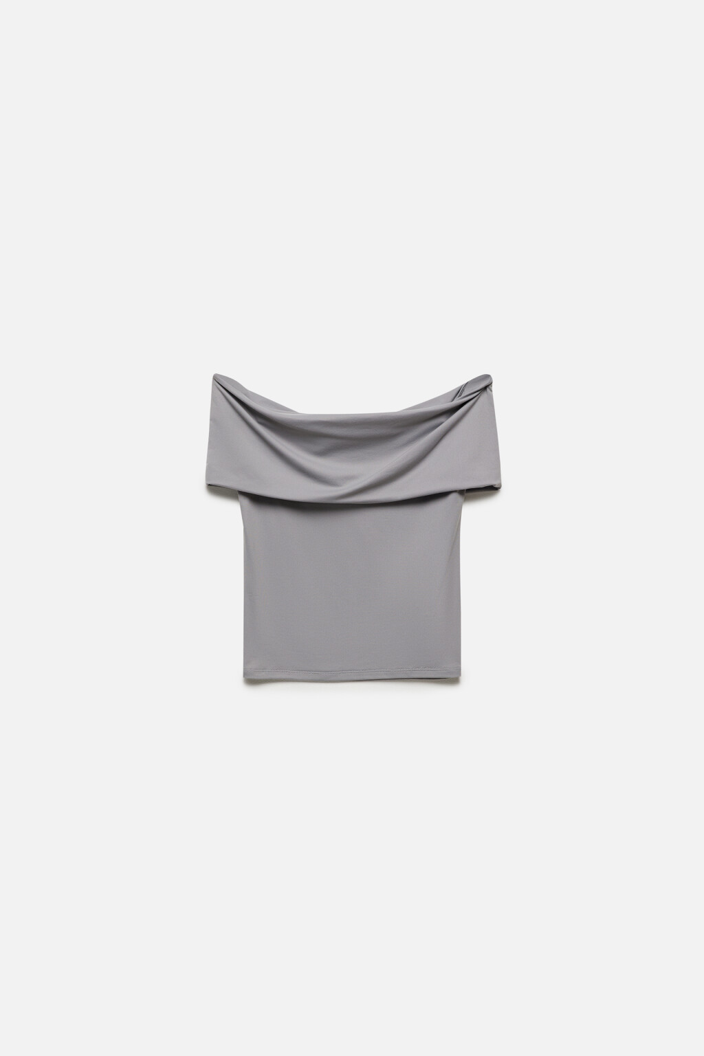 Блузка-топ облегающая с открытыми плечами - цвет серый - 8