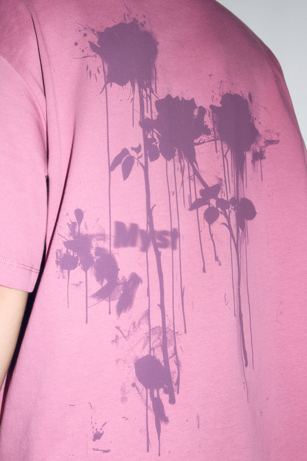 Футболка хлопковая с принтом-абстракцией - цвет розовый - 8