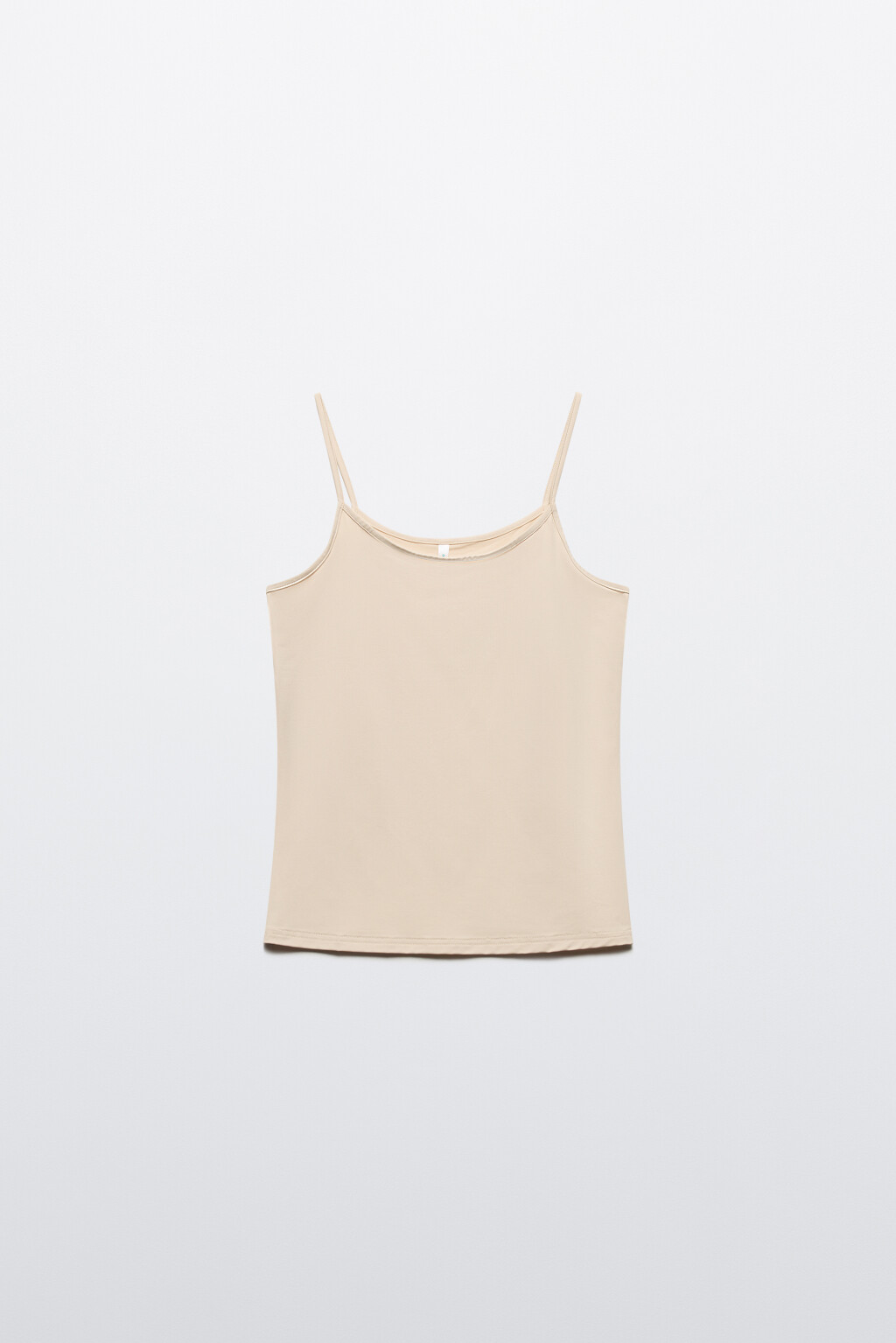 Майка облегающая на тонких бретелях - цвет бежевый - 8