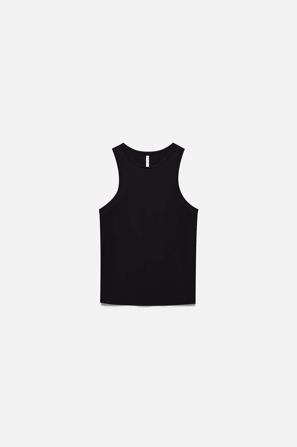 Майка облегающая из гладкого трикотажа - цвет черный - 8