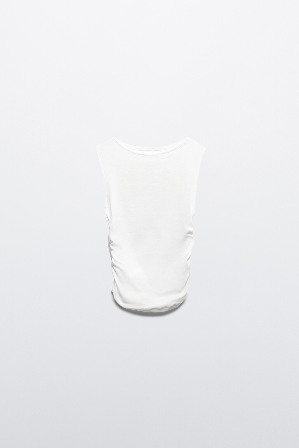Майка хлопковая с драпировками по бокам - цвет белый - 8