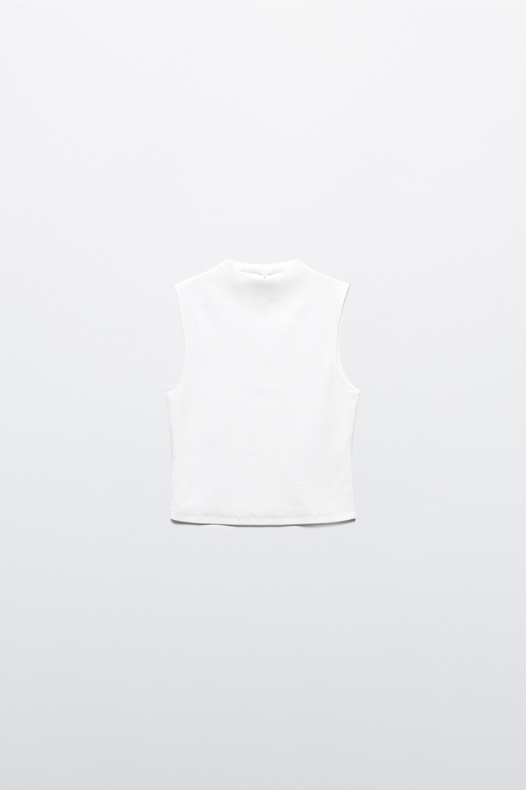 Блузка-топ облегающая в рубчик без рукавов - цвет молочный - 8