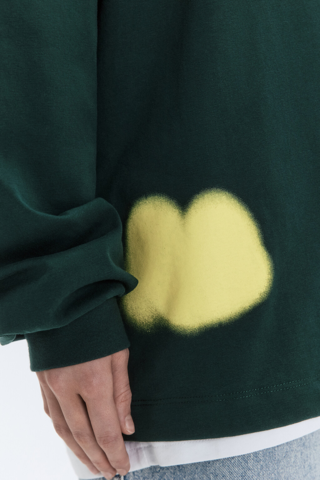 Лонгслив унисекс с принтом и надписями - цвет зеленый - 8