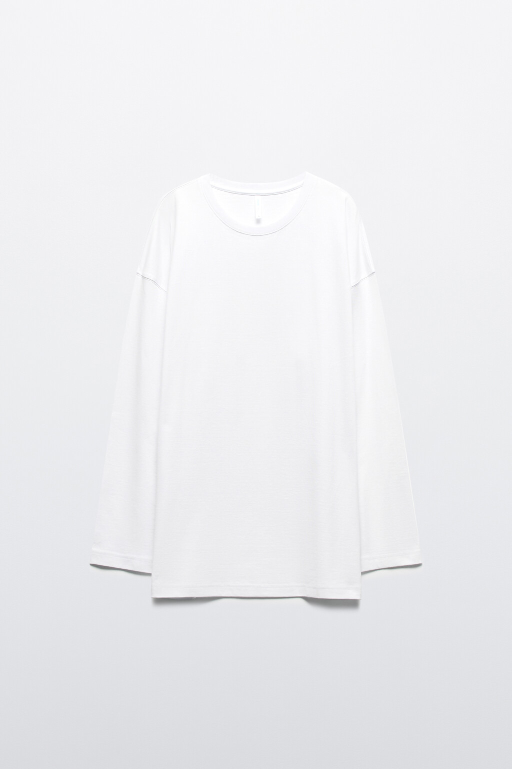 Лонгслив базовый хлопковый свободного кроя - цвет белый - 8