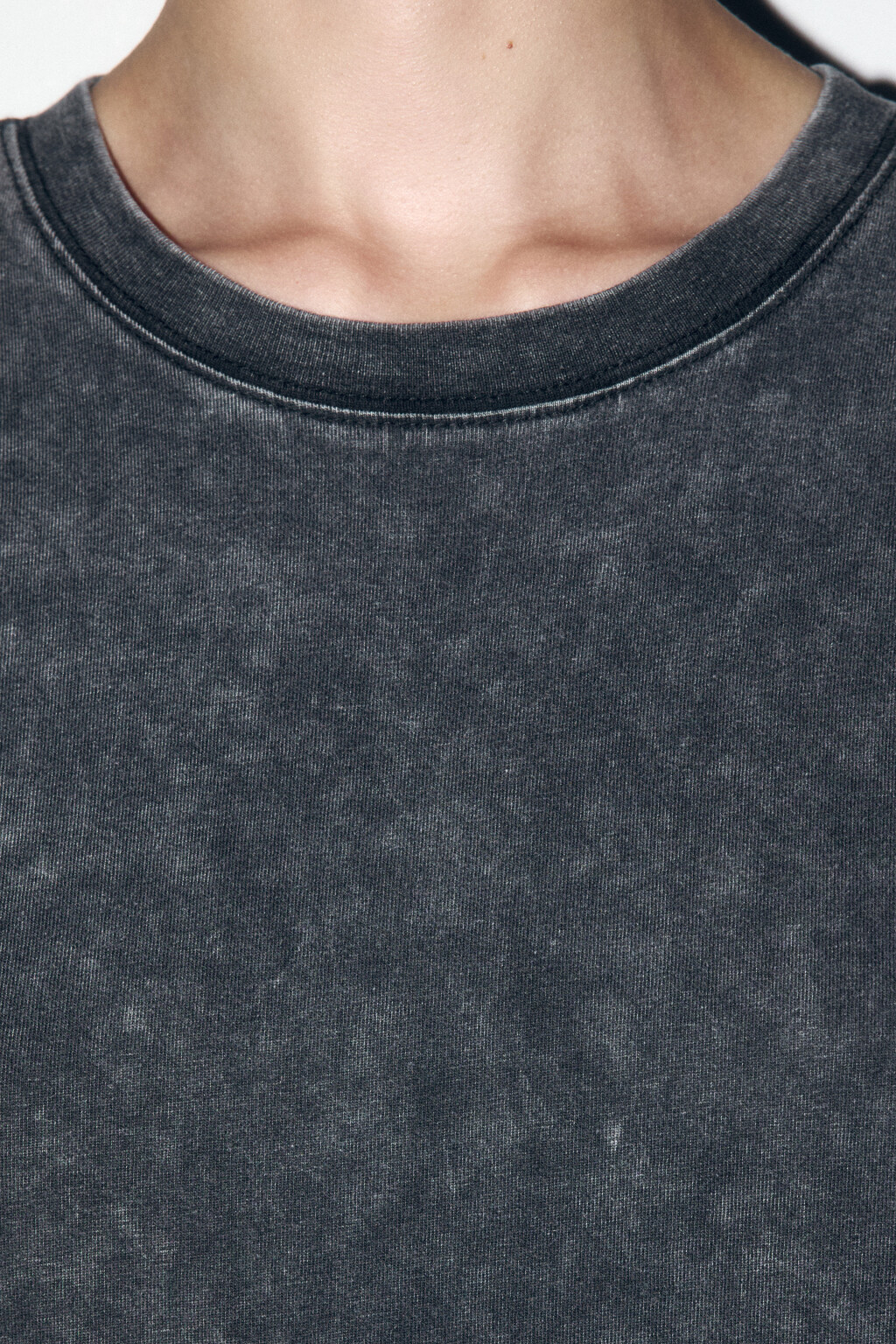 Лонгслив oversize хлопковый с вареным эффектом - цвет серый - 6