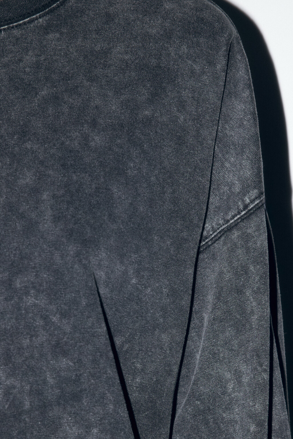 Лонгслив oversize хлопковый с вареным эффектом - цвет серый - 7