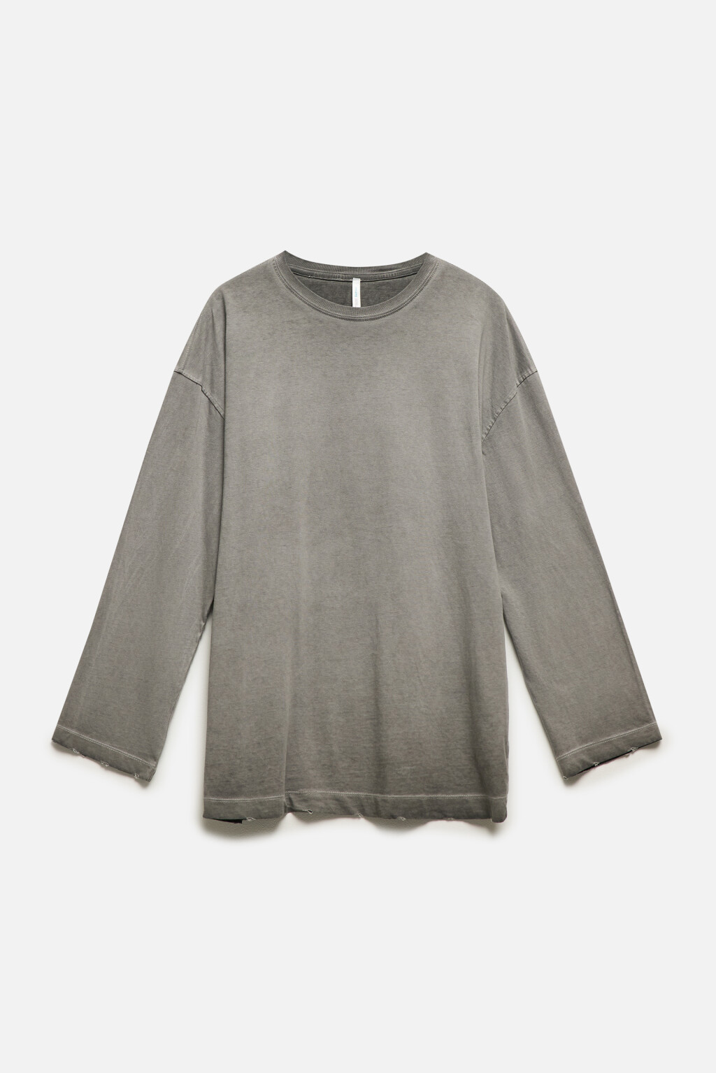 Лонгслив oversize с вареным эффектом - цвет серый - 8