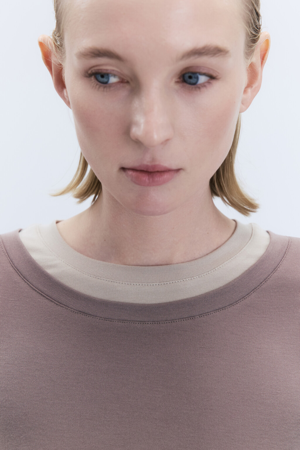 Лонгслив из бамбука с имитацией второго слоя - цвет бежевый - 8