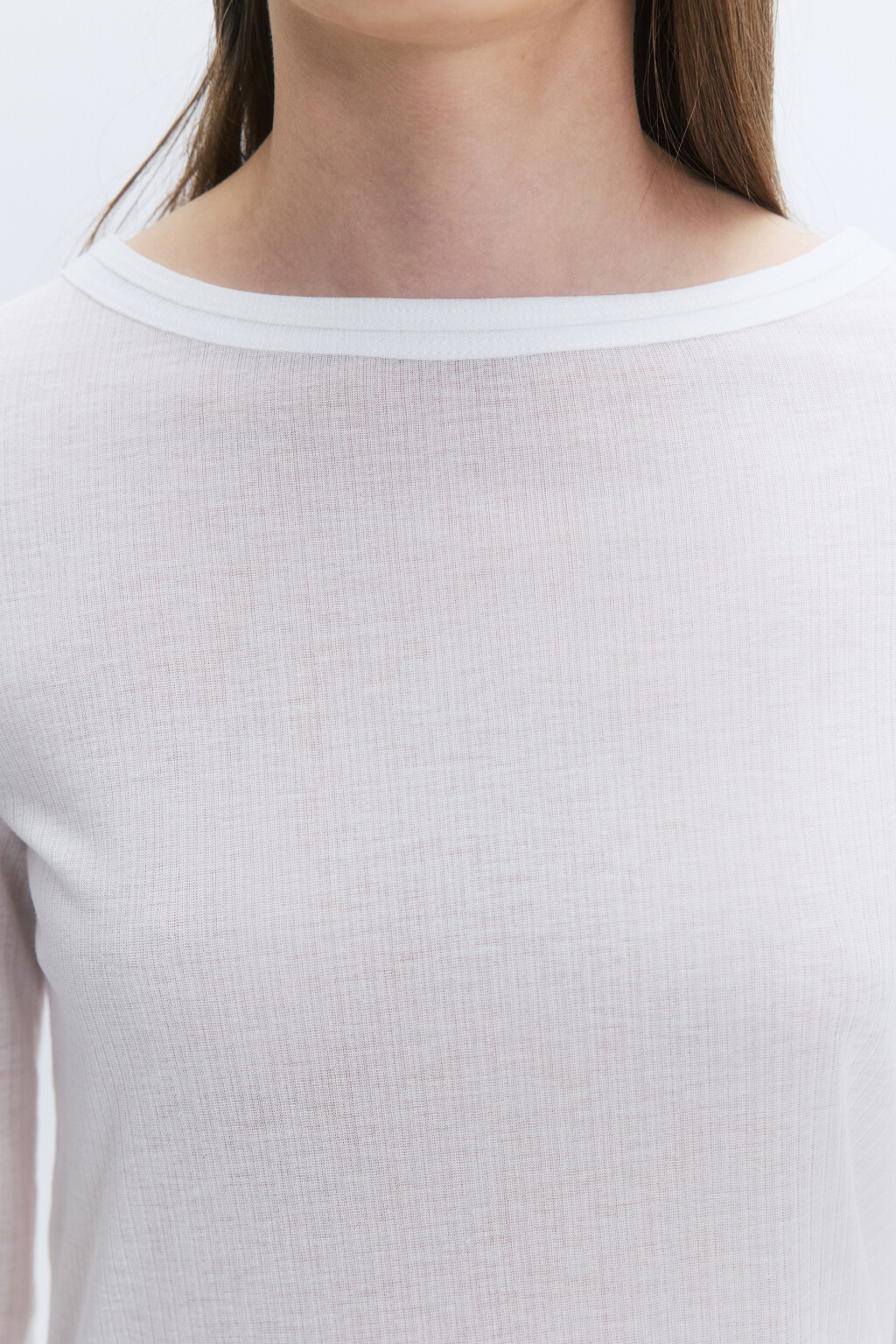 Лонгслив приталенный из тонкого трикотажа - цвет белый - 6