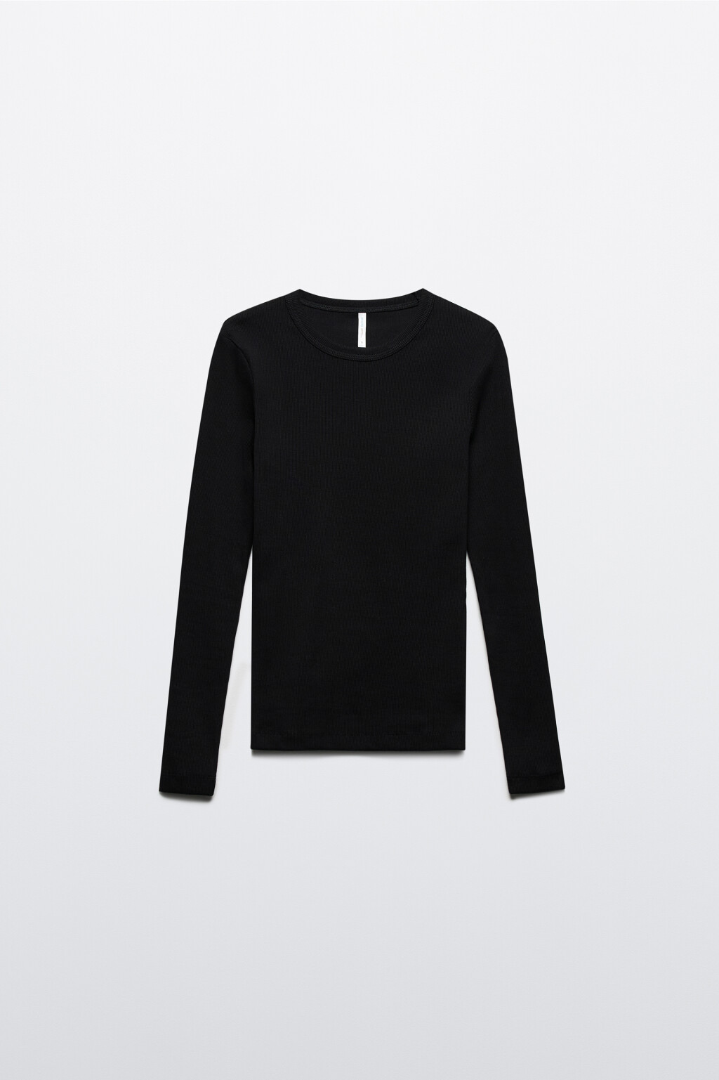 Лонгслив базовый облегающий в рубчик - цвет черный - 8