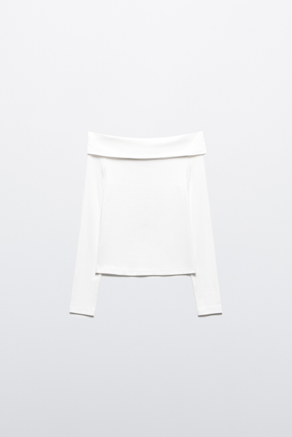 Топ-лонгслив off shoulders в рубчик - цвет белый - 8