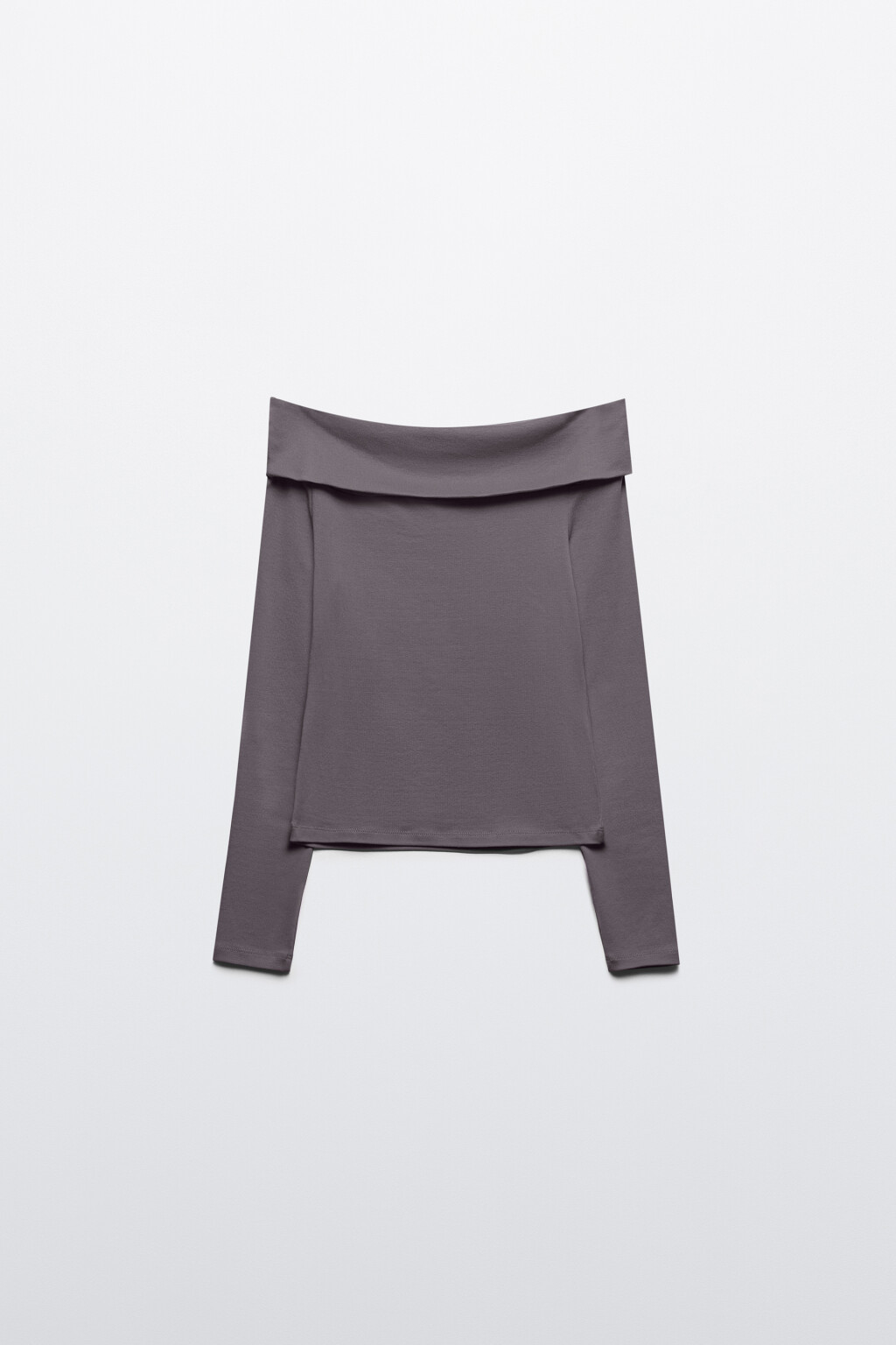 Топ-лонгслив off shoulders в рубчик - цвет серый - 7