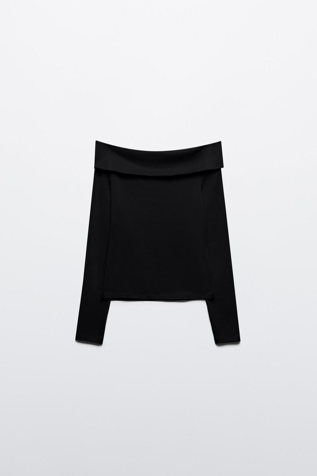 Топ-лонгслив off shoulders в рубчик - цвет черный - 7