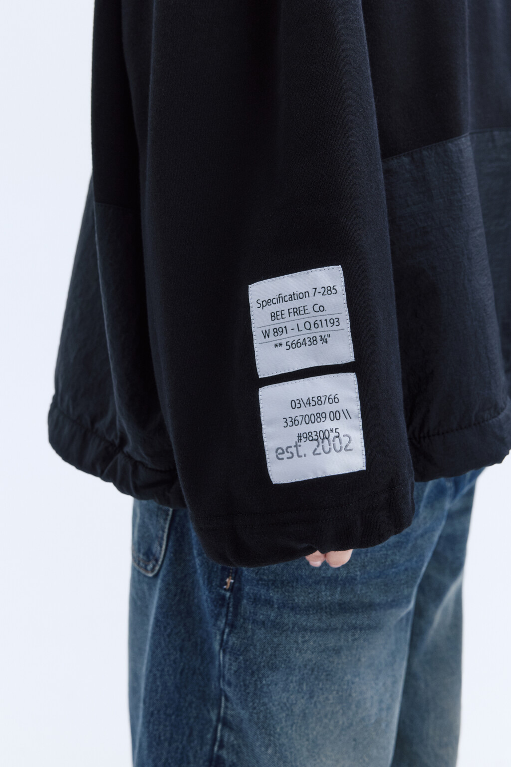 Свитшот из футера с нейлоновыми вставками - цвет черный - 7