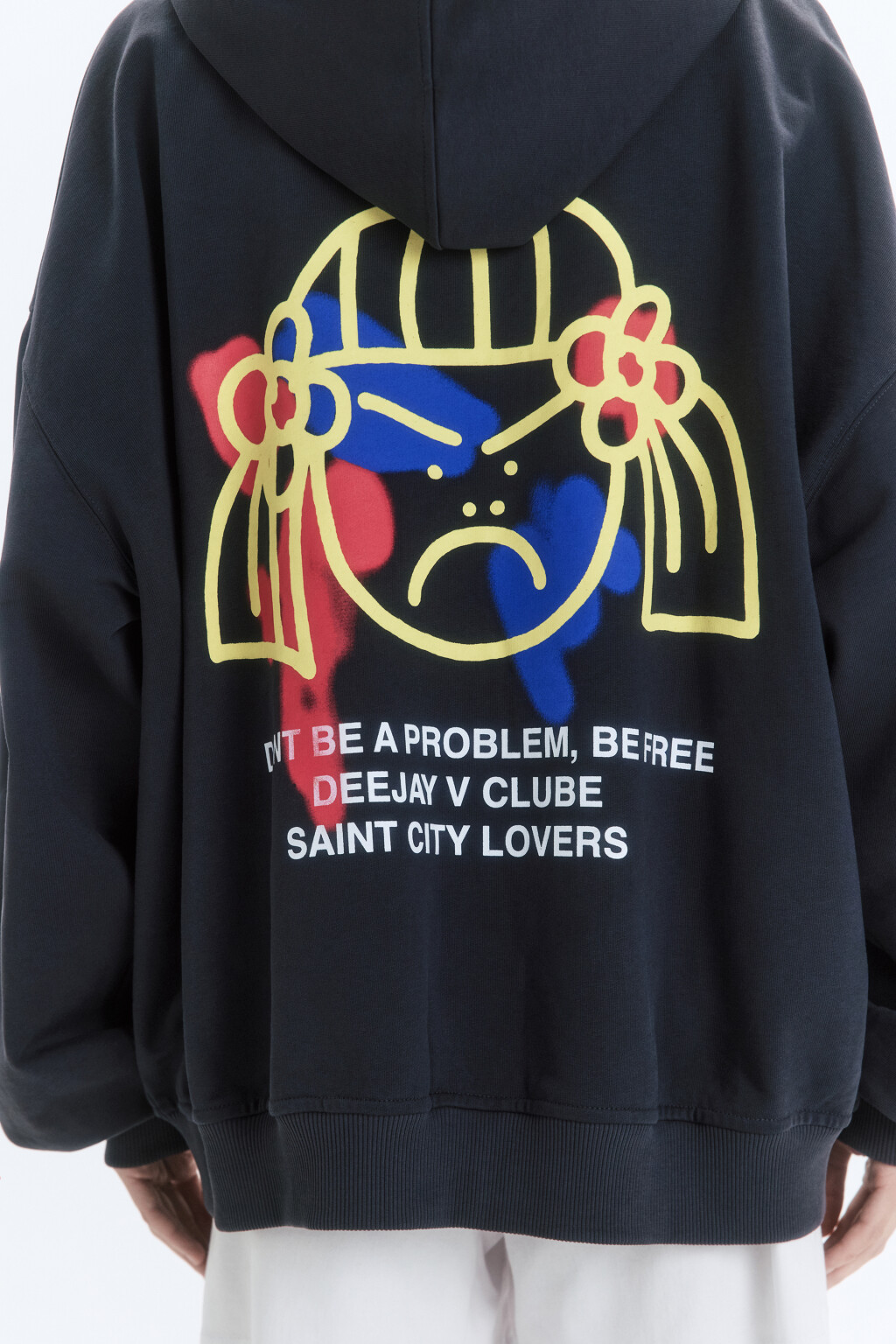 Худи-зипка унисекс с принтом и надписями - цвет серый - 10