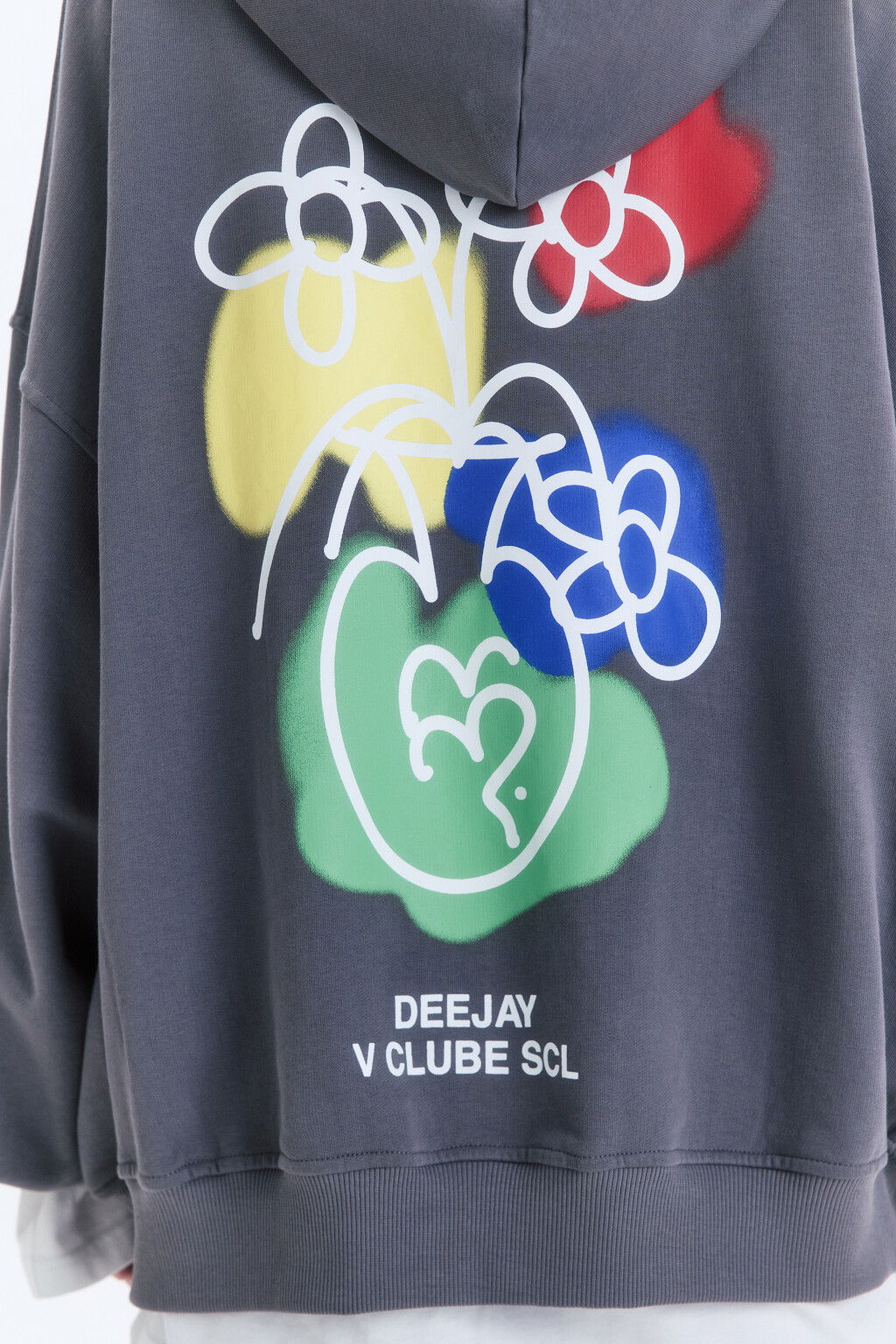 Худи унисекс с принтом и надписями - цвет серый - 8