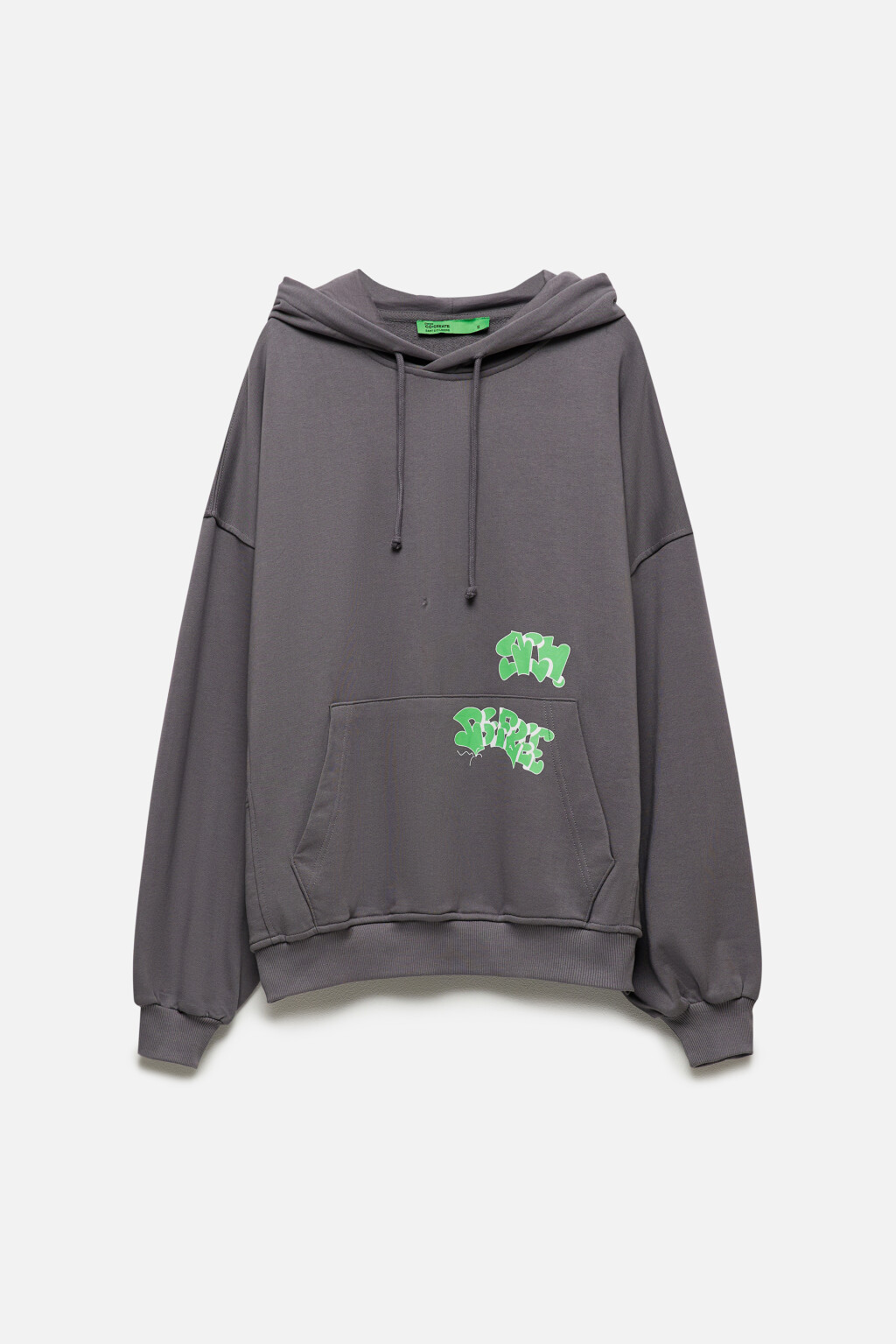 Худи унисекс с принтом и надписями - цвет серый - 12