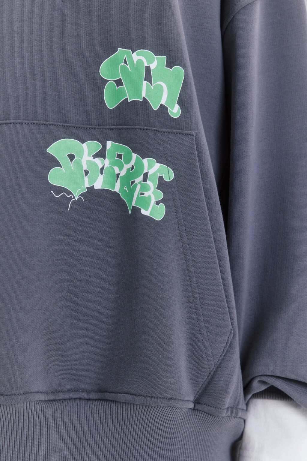 Худи унисекс с принтом и надписями - цвет серый - 9