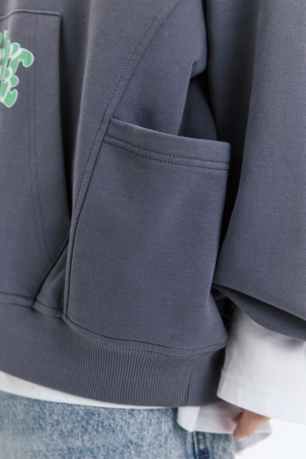 Худи унисекс с принтом и надписями - цвет серый - 10