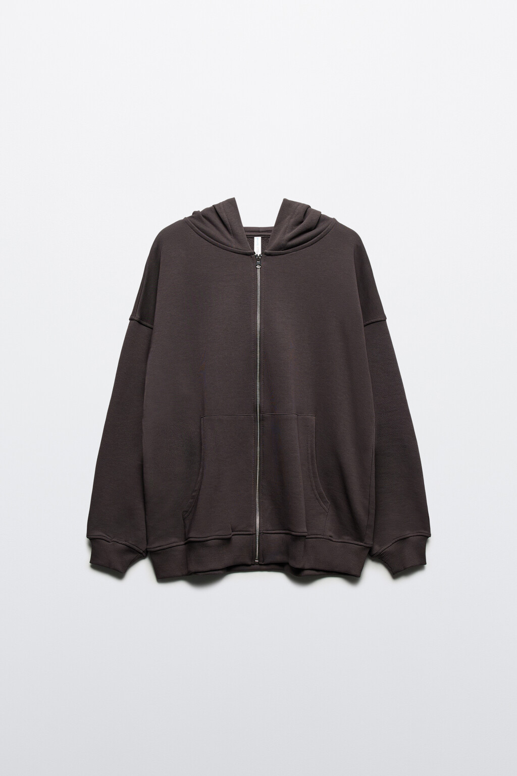 Худи-зипка oversize с капюшоном - цвет серый - 8