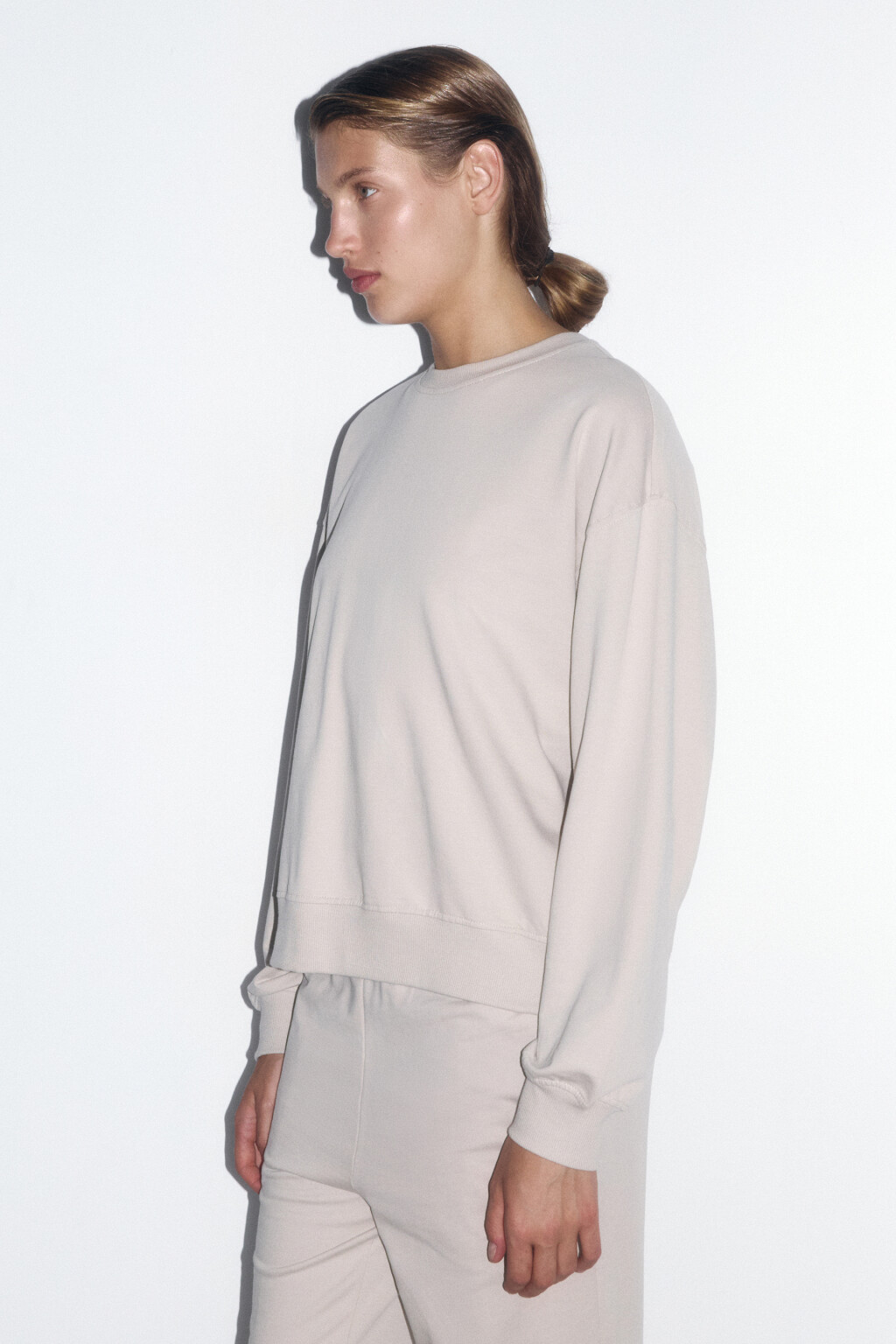 Свитшот базовый из хлопкового футера - цвет серый - 3