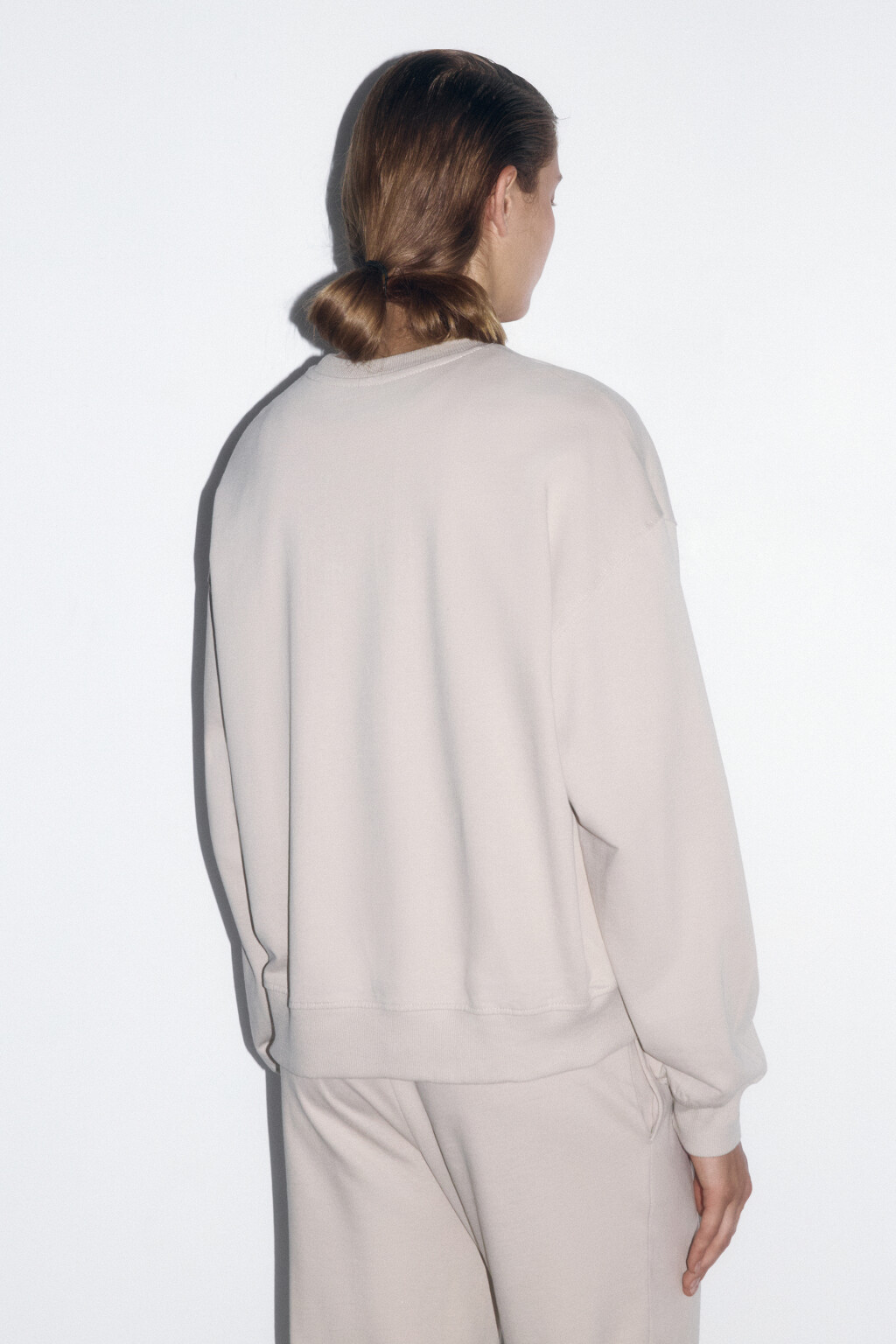 Свитшот базовый из хлопкового футера - цвет серый - 4