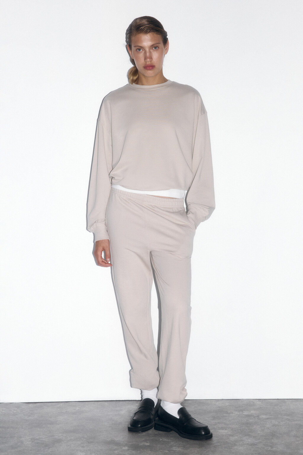 Свитшот базовый из хлопкового футера - цвет серый - 5