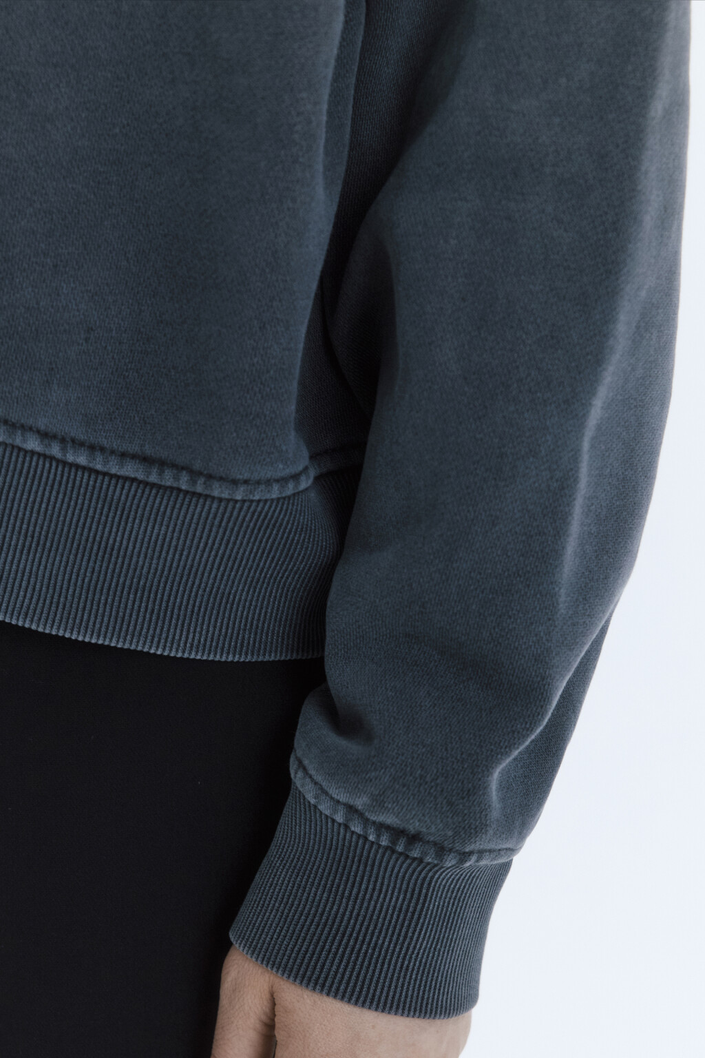 Свитшот half-zip с воротником-стойкой - цвет черный - 7