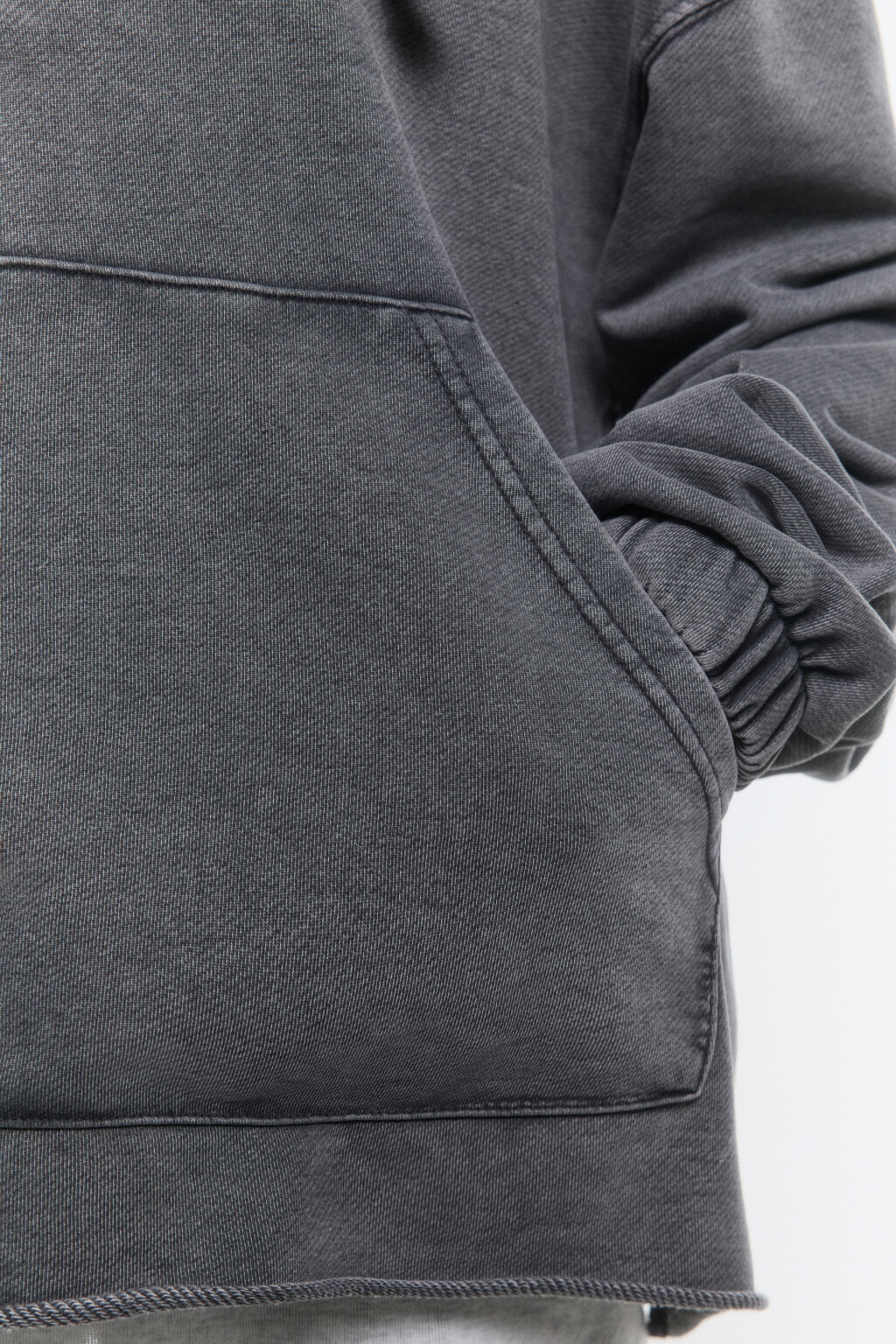 Худи на молнии с вареным эффектом - цвет черный - 7