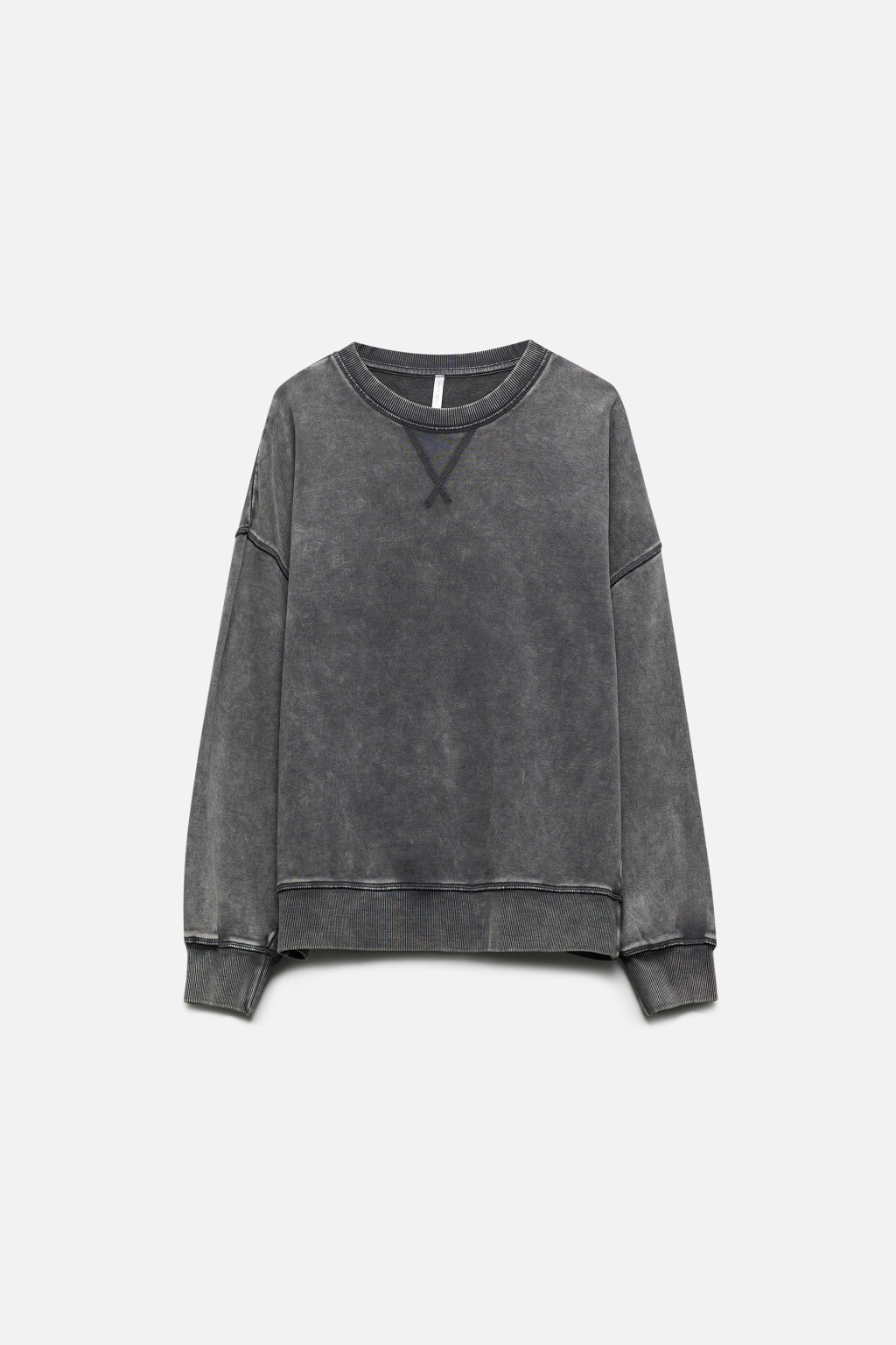 Свитшот хлопковый с вареным эффектом - цвет серый - 9