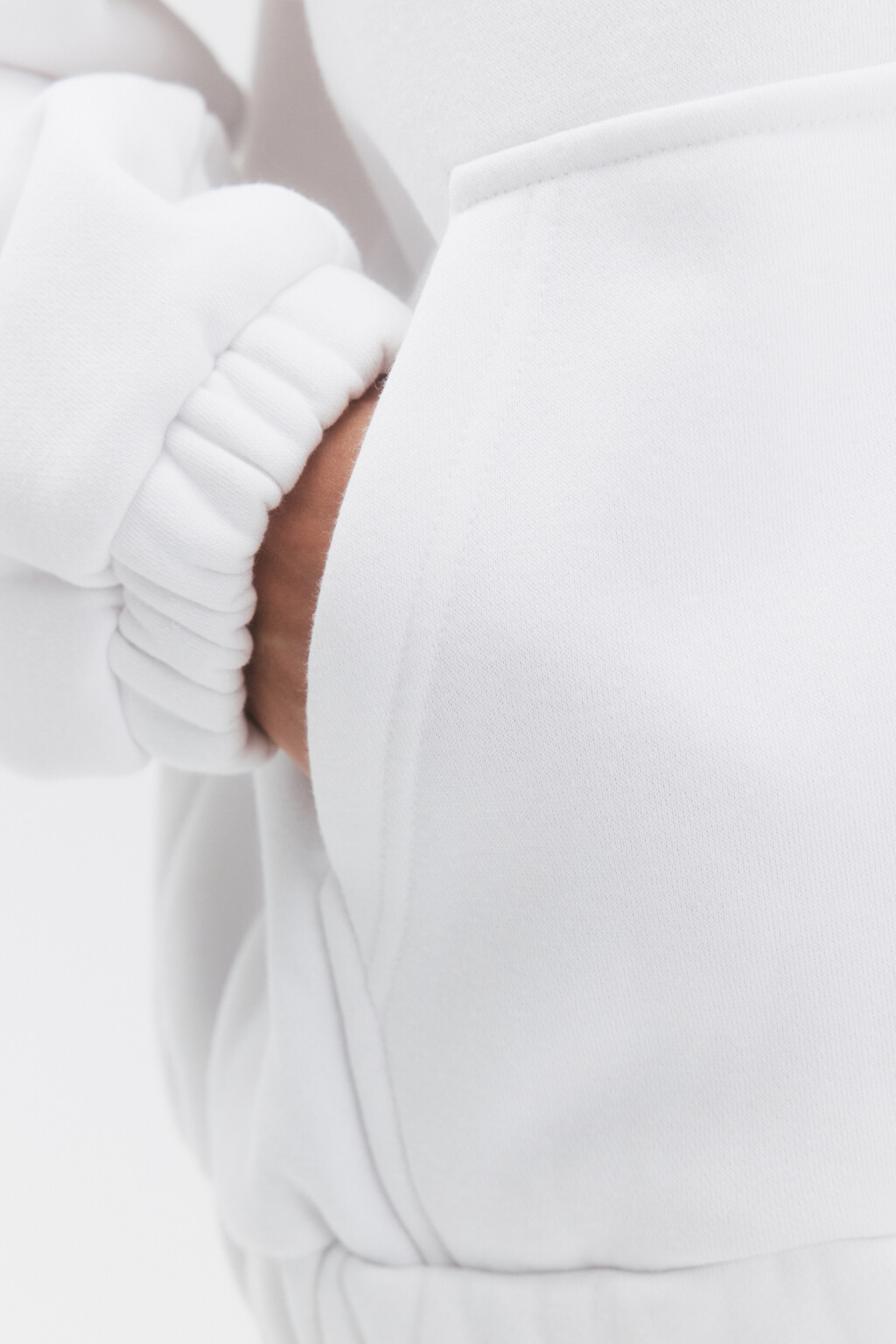 Худи-зипка с начесом и воротником-стойкой - цвет молочный - 8