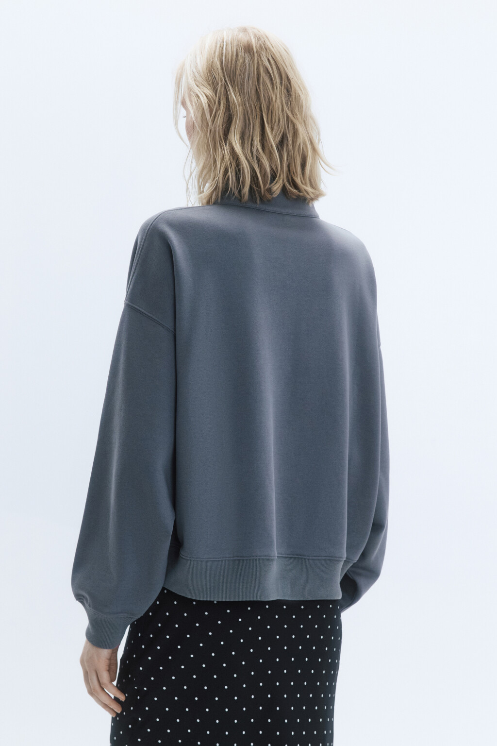 Толстовка с принтом и воротником-стойкой на молнии - цвет серый - 5