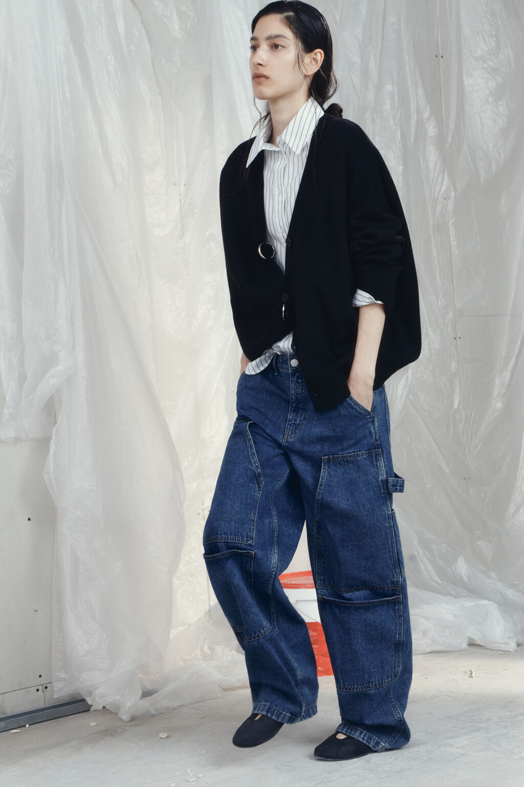 Джинсы cargo fit широкие со средней посадкой - цвет голубой - 8