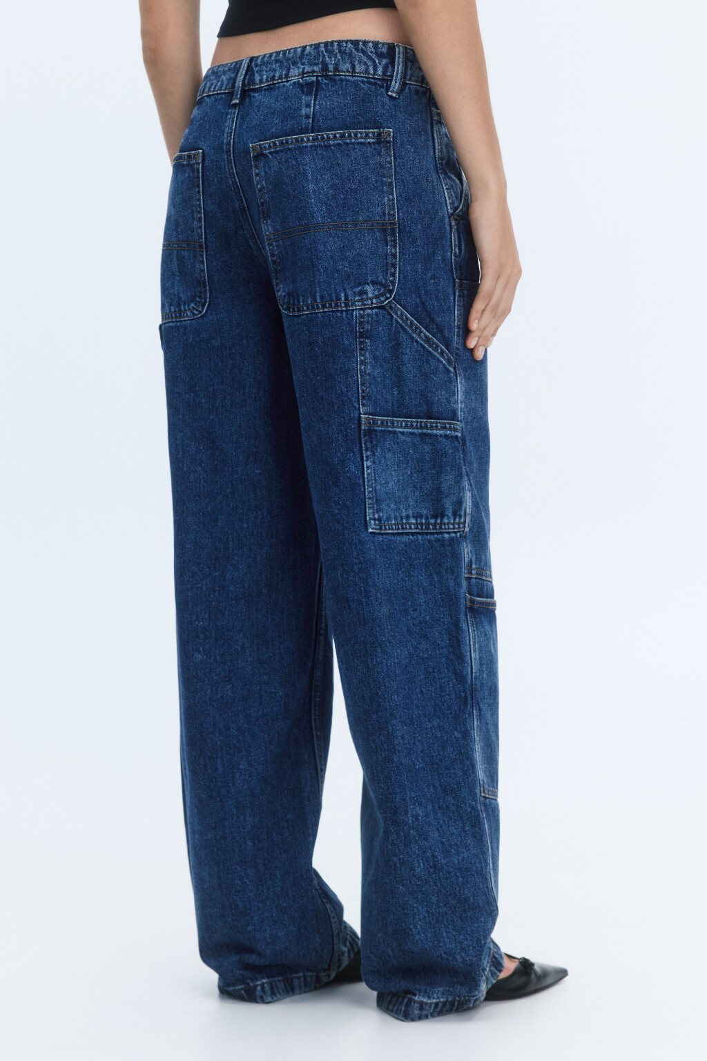 Джинсы cargo fit широкие со средней посадкой - цвет голубой - 5