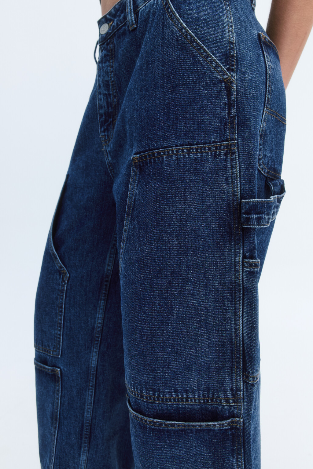 Джинсы cargo fit широкие со средней посадкой - цвет голубой - 7