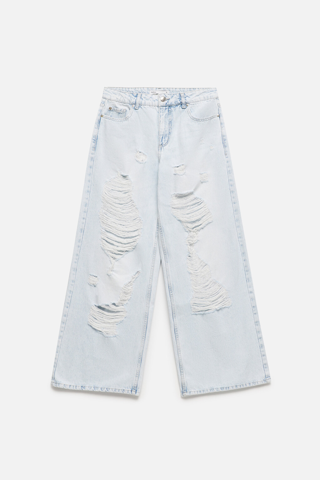 Джинсы рваные широкие с низкой посадкой - цвет голубой - 8