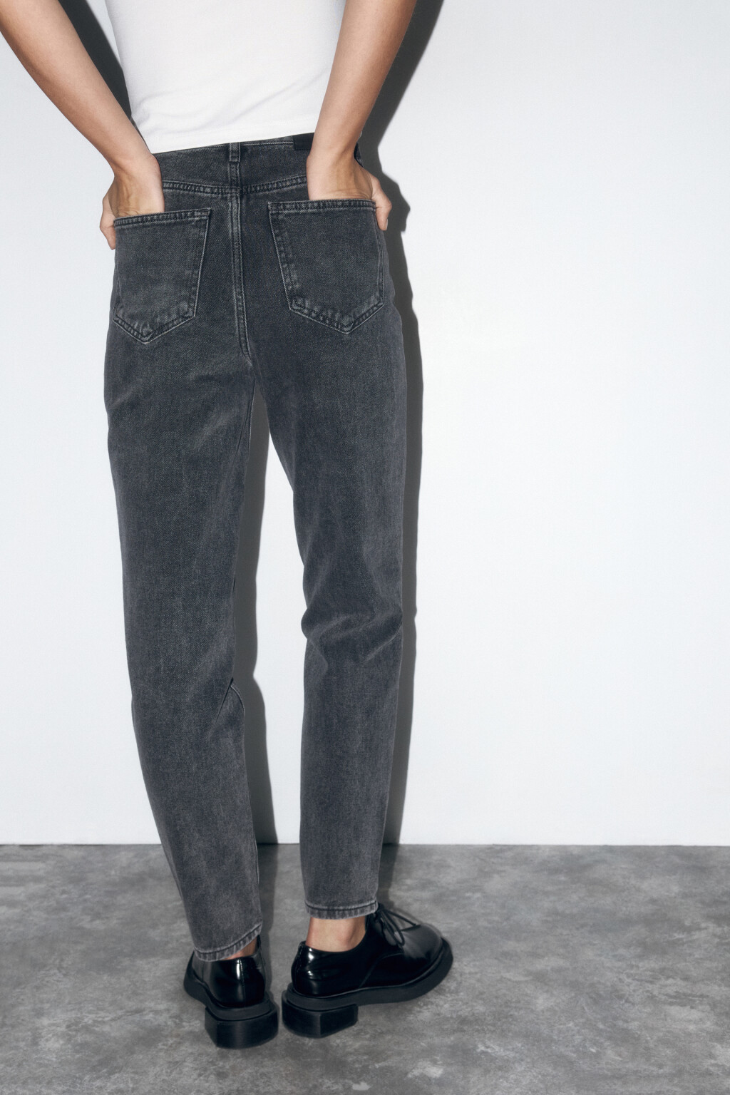 Джинсы mom fit с высокой посадкой - цвет серый - 1
